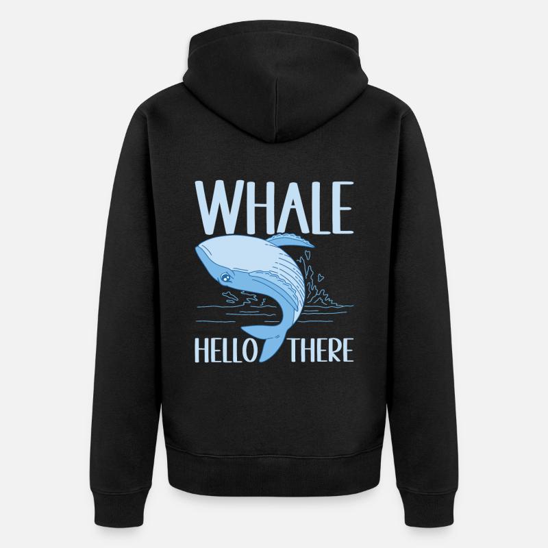 Baleines Baleine - Veste à capuche bio Premium Unisexe - noir