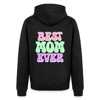 Maman cadeau fête des mères anniversaire maman - Veste à capuche bio Premium Unisexe - noir - Dos - Nico (187cm)