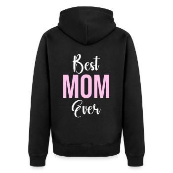 Maman cadeau fête des mères anniversaire maman - Veste à capuche bio Premium Unisexe - noir - Dos - Nico (187cm)