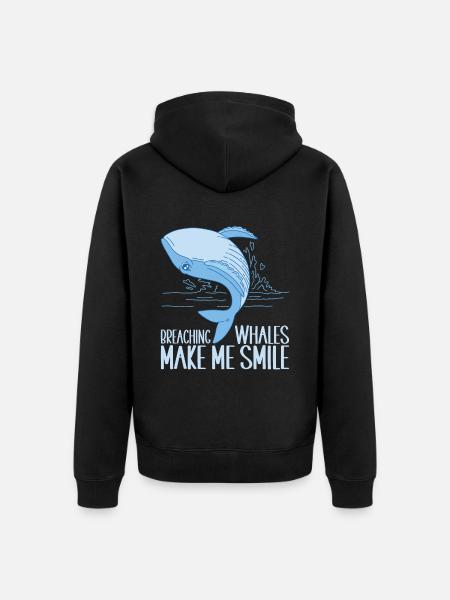 Wale Walfisch - Unisex Premium Bio Zip Hoodie - Schwarz