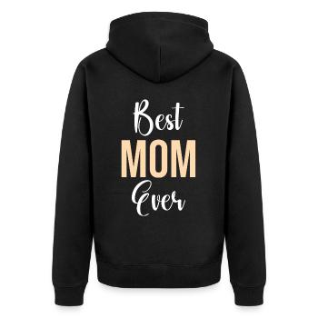 Maman cadeau fête des mères anniversaire maman - Veste à capuche bio Premium Unisexe - noir - Dos - Nico (187cm)