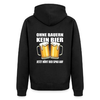 Beer Lovers Toasts Beer Drinkers Farmers - Unisex Premium Organic Zip Hoodie - black - Back - Nico (187cm)