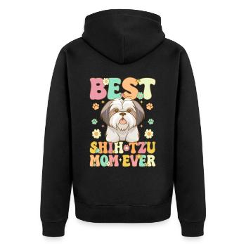 Groovy Hundeliebhaberin - Unisex Premium Bio Zip Hoodie - Schwarz - Hinten - Nico (187cm)