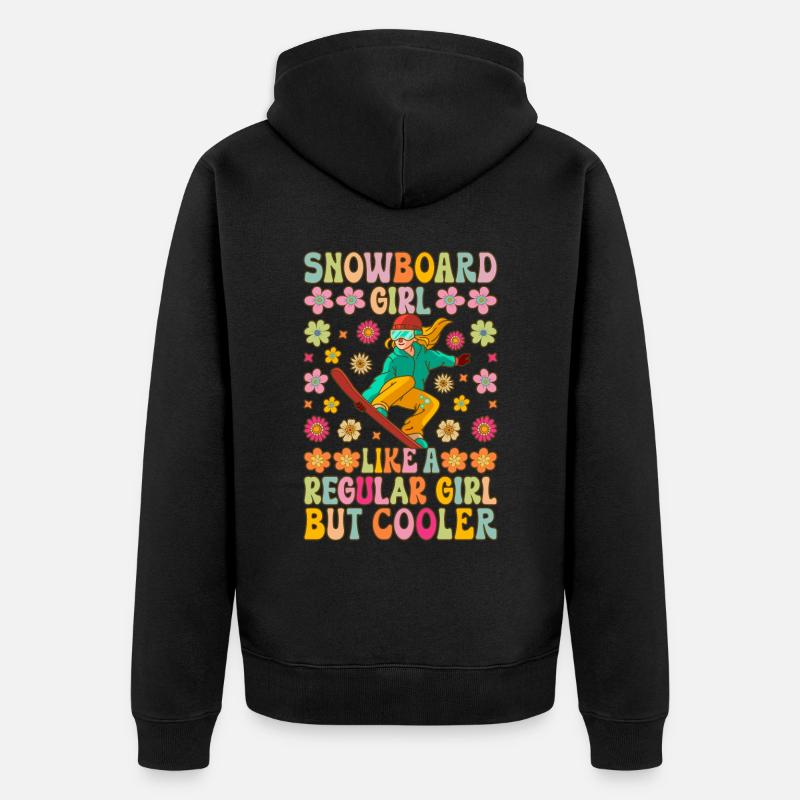 Fille de snowboard - Veste à capuche bio Premium Unisexe - noir