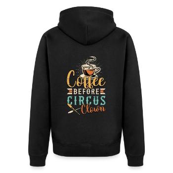 Café de clown de cirque avant de jongler amateur de café - Veste à capuche bio Premium Unisexe - noir - Dos - Nico (187cm)