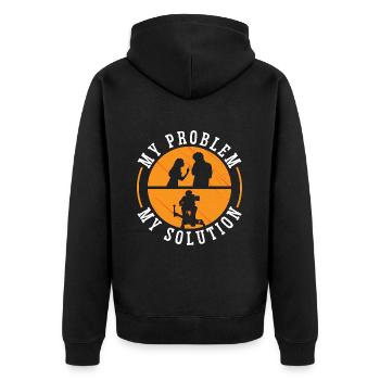 Camera Operator My Problem My Pictogram Dad Mom - Unisex Premium Organic Zip Hoodie - black - Back - Nico (187cm)