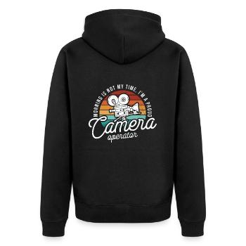 Camera Operator Morning Is Not My Time Filmmaker - Unisex Premium Organic Zip Hoodie - black - Back - Nico (187cm)