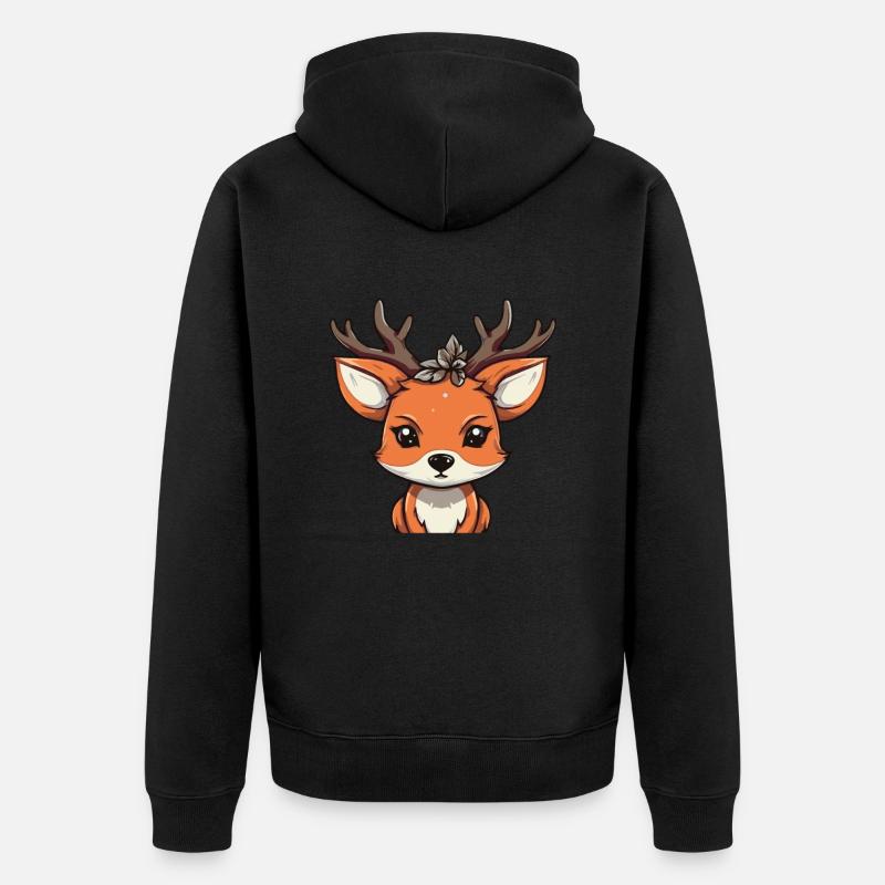 Cadeaux de Noël Funny Fox - Veste à capuche bio Premium Unisexe - noir