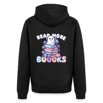 Groovy Lire la suite Boooks Ghost Halloween - Veste à capuche bio Premium Unisexe - noir - Dos - Nico (187cm)
