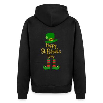 Accessoires de la Saint-Patrick Irlande Shamrock décoration - Veste à capuche bio Premium Unisexe - noir - Dos - Nico (187cm)