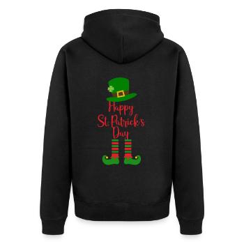 Accessoires de la Saint-Patrick Irlande Shamrock décoration - Veste à capuche bio Premium Unisexe - noir - Dos - Nico (187cm)