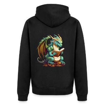 Dragons Et Livres Nerd Dragon Lovers - Veste à capuche bio Premium Unisexe - noir - Dos - Nico (187cm)