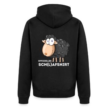 Official Sleep Shirt Sheep Pajamas Pajamas Pajamas - Unisex Premium Organic Zip Hoodie - black - Back - Nico (187cm)