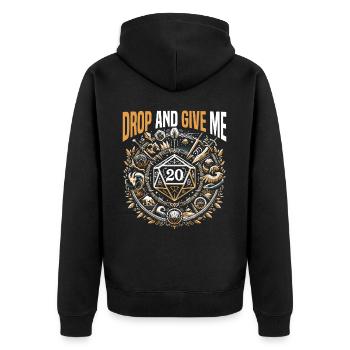 Role Playing Game RPG Master Video Game Gamer - Unisex Premium Organic Zip Hoodie - black - Back - Nico (187cm)