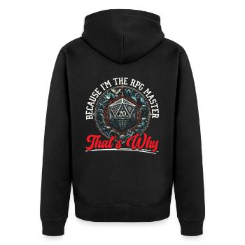 Role Playing Game RPG Master Video Game Gamer - Unisex Premium Organic Zip Hoodie - black - Back - Nico (187cm)
