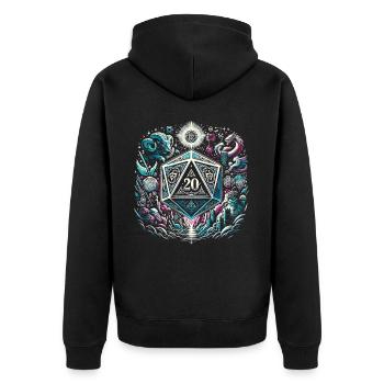 Role Playing Game RPG Master Video Game Gamer - Unisex Premium Organic Zip Hoodie - black - Back - Nico (187cm)