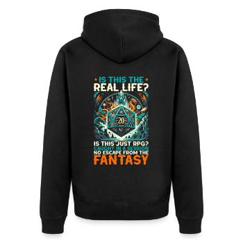 Role Playing Game RPG Master Video Game Gamer - Unisex Premium Organic Zip Hoodie - black - Back - Nico (187cm)