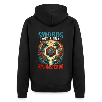 Role Playing Game RPG Master Video Game Gamer - Unisex Premium Organic Zip Hoodie - black - Back - Nico (187cm)