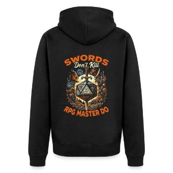 Role Playing Game RPG Master Video Game Gamer - Unisex Premium Organic Zip Hoodie - black - Back - Nico (187cm)