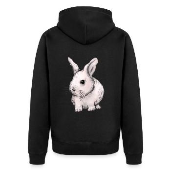Rabbit, Bunny, Easter Bunny, Kids, Pets, Baby - Unisex Premium Organic Zip Hoodie - black - Back - Nico (187cm)