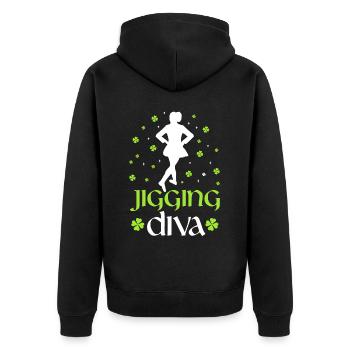 Irischer Tanz Irisches Tanzen - Unisex Premium Bio Zip Hoodie - Schwarz - Hinten - Nico (187cm)