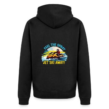 Jet bike sur les vagues - Veste à capuche bio Premium Unisexe - noir - Dos - Nico (187cm)