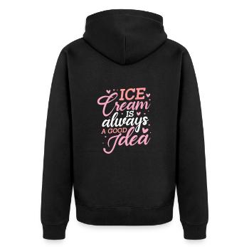 Crème glacée Crème glacée Crème glacée Cadeau d’été - Veste à capuche bio Premium Unisexe - noir - Dos - Nico (187cm)