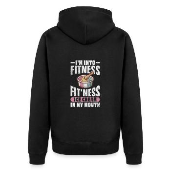eiscreme - Unisex Premium Organic Zip Hoodie - black - Back - Nico (187cm)