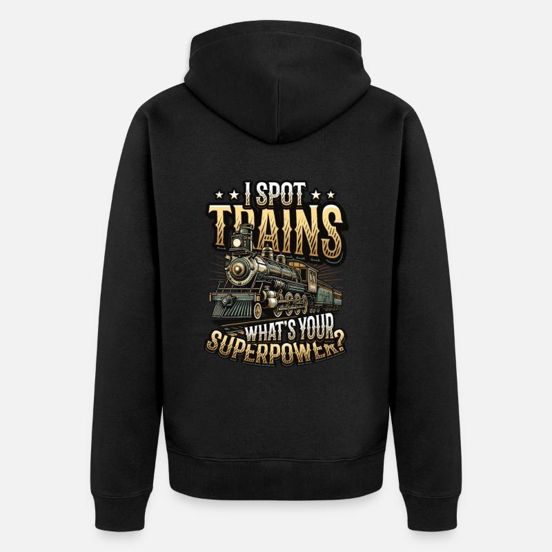 Trainspotting Train Lovers Trains - Veste à capuche bio Premium Unisexe - noir