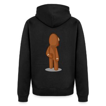 Gingerbread Man Circle Game Baking - Unisex Premium Organic Zip Hoodie - black - Back - Nico (187cm)