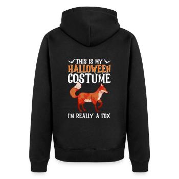 Fox Lover Spooky Fox Halloween Gift - Unisex Premium Organic Zip Hoodie - black - Back - Nico (187cm)