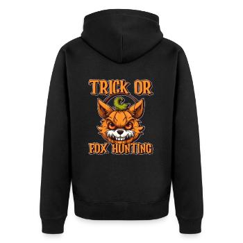 Fox Lover Spooky Fox Halloween Gift - Unisex Premium Organic Zip Hoodie - black - Back - Nico (187cm)