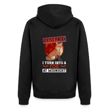 Fox Lover Spooky Fox Halloween Gift - Unisex Premium Organic Zip Hoodie - black - Back - Nico (187cm)