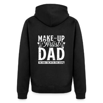 Make-Up Artist Dad The Idol The Myth Beautician - Unisex Premium Bio Zip Hoodie - Schwarz - Hinten - Nico (187cm)