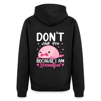 Drôle de poisson-mouche créature marine - Veste à capuche bio Premium Unisexe - noir - Dos - Nico (187cm)