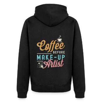 Maquilleuse Cosmétologue du café Amateur de café - Veste à capuche bio Premium Unisexe - noir - Dos - Nico (187cm)