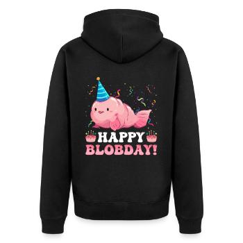 Drôle Blobfish Anniversaire Créature De La Mer - Veste à capuche bio Premium Unisexe - noir - Dos - Nico (187cm)