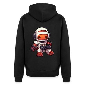 Joueur de robot mignon Robot de jeu drôle - Veste à capuche bio Premium Unisexe - noir - Dos - Nico (187cm)
