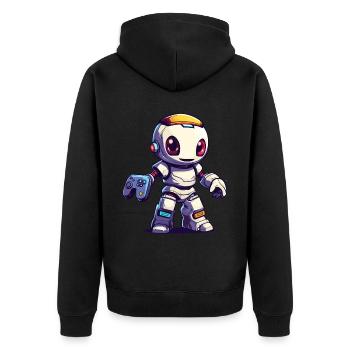 Robot mignon Joueur Robot de jeu drôle - Veste à capuche bio Premium Unisexe - noir - Dos - Nico (187cm)