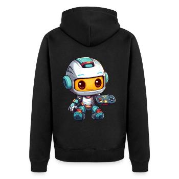 Robot mignon Joueur Robot de jeu drôle - Veste à capuche bio Premium Unisexe - noir - Dos - Nico (187cm)