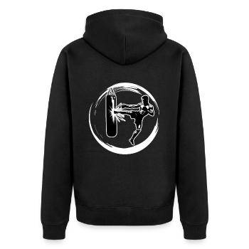 Kickboxing Coup de pied - Veste à capuche bio Premium Unisexe - noir - Dos - Nico (187cm)