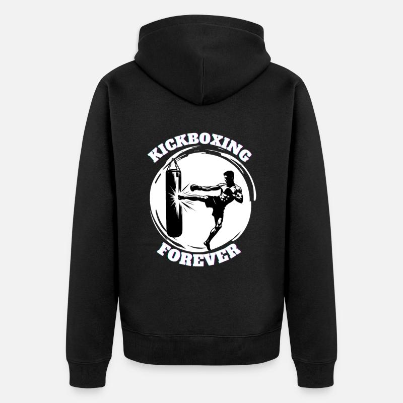 Combattant de kickboxing Kickboxer - Veste à capuche bio Premium Unisexe - noir