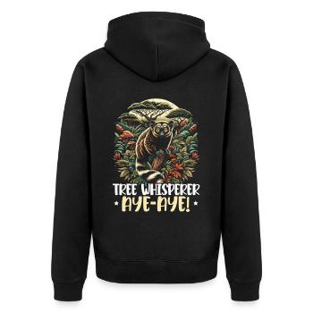 Aye Aye Gesicht Aye-aye Nachtaktives Lemurentier - Unisex Premium Bio Zip Hoodie - Schwarz - Hinten - Nico (187cm)