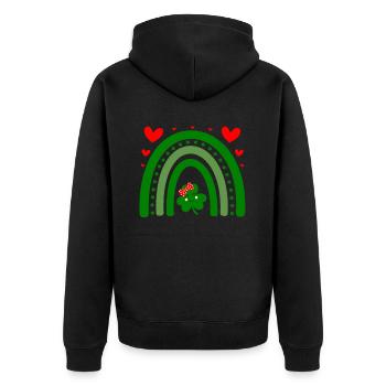 Accessoires de la Saint-Patrick Irlande Shamrock décoration - Veste à capuche bio Premium Unisexe - noir - Dos - Nico (187cm)