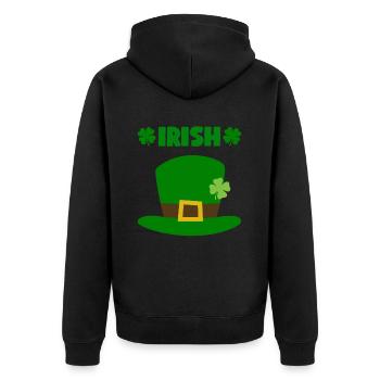 Accessoires de la Saint-Patrick Irlande Shamrock décoration - Veste à capuche bio Premium Unisexe - noir - Dos - Nico (187cm)