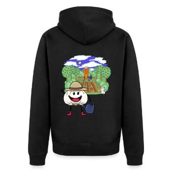 Jardinier Amateur, Jardinage, Jardin, Légume, Agriculteur, Enfant - Veste à capuche bio Premium Unisexe - noir - Dos - Nico (187cm)