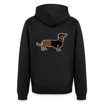Goth Dachshund Gothic - Unisex Premium Bio Zip Hoodie - Schwarz - Hinten - Nico (187cm)