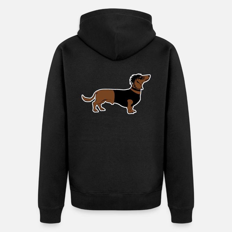Goth Dachshund Gothic - Unisex Premium Bio Zip Hoodie - Schwarz