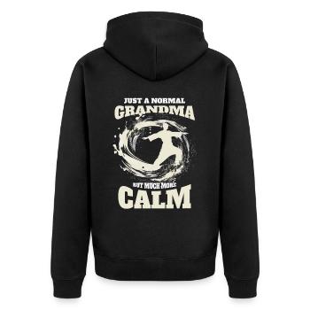 Just A Normal Grandma Martial Art Meditation Funny - Unisex Premium Bio Zip Hoodie - Schwarz - Hinten - Nico (187cm)