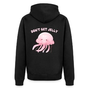 Don't Get Jelly Funny Jellyfish Sea Animal Kawaii - Unisex Premium Bio Zip Hoodie - Schwarz - Hinten - Nico (187cm)